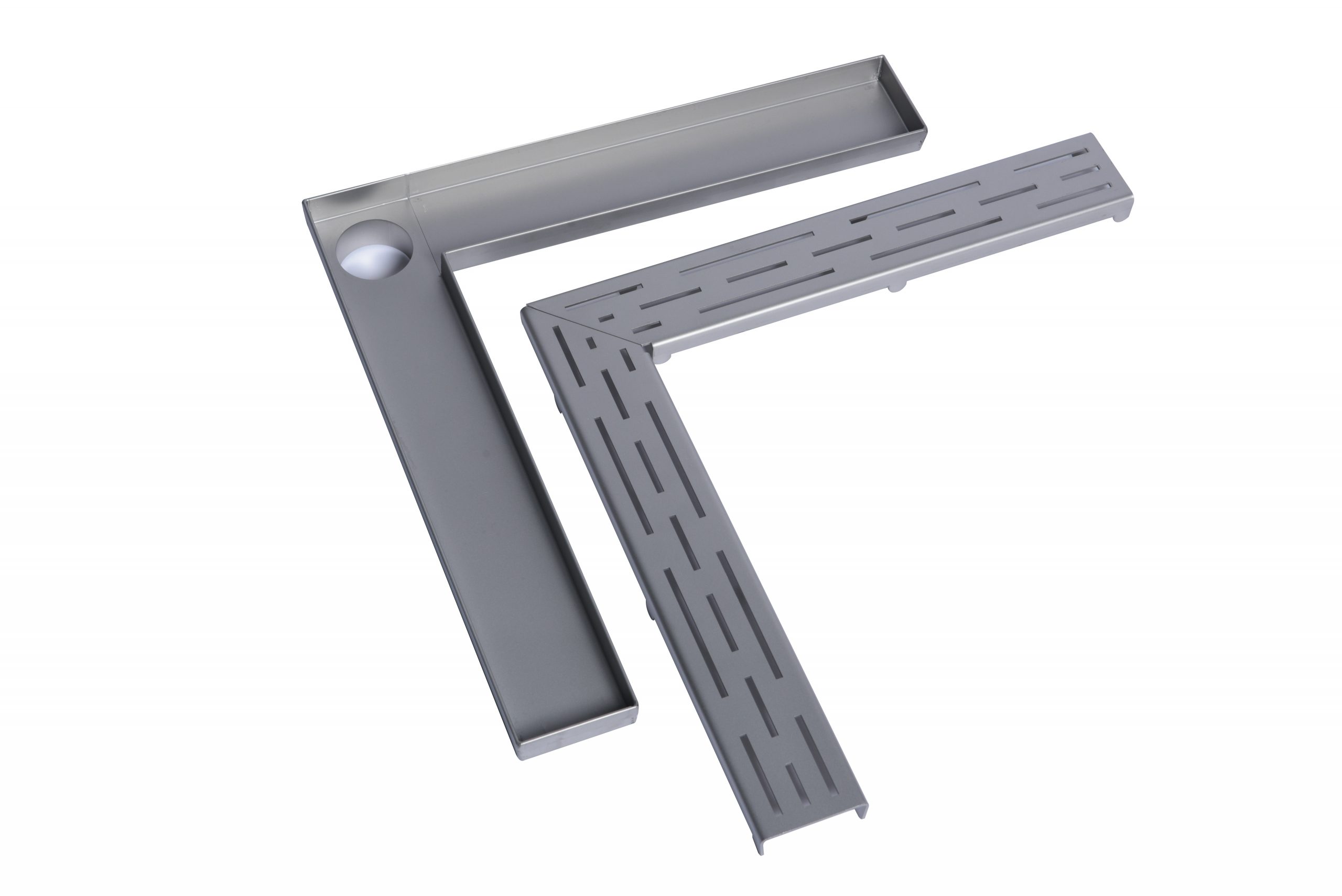 Stainless steel rectangular right angle shower drain